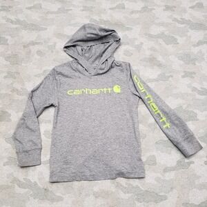 Carhartt Sweatshirt Youth 4‎ Gray Pullover Hooded Workwear